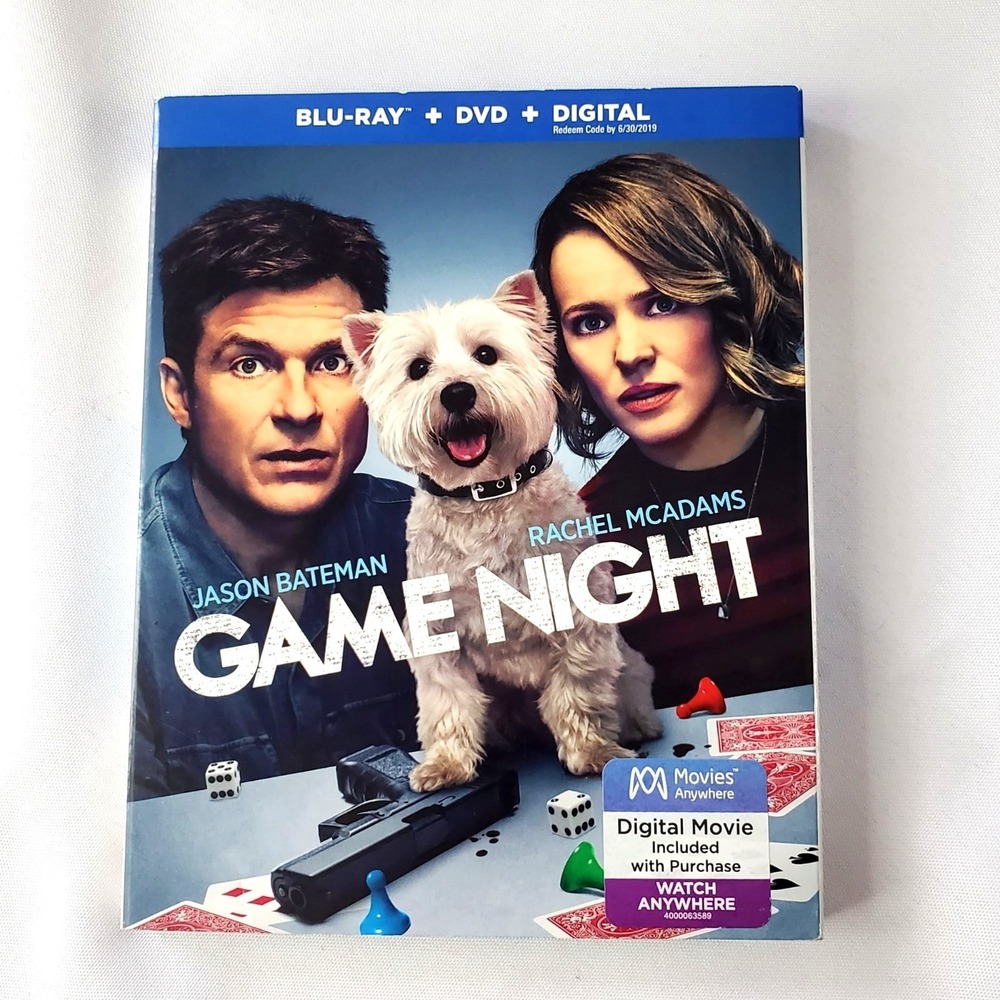 Game Night Blu-Ray + DVD +Digital Movie Combo Pack Jason Bateman, Rachel McAdams